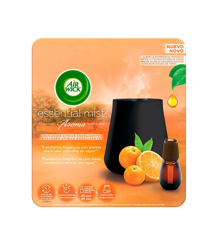 Air Wick - Désodorisant électrique Portable Essential Mist + Recharge - Souffle D'agrumes énergisant 1 Air Wick - Désodorisant électrique Portable Essential Mist + Recharge - Souffle D'agrumes énergisant
