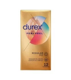 Durex - Préservatifs à Sensation Peau à Peau Real Feel - 12 Unités