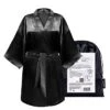 GLOV - Peignoir En Satin Kimono Style - Noir