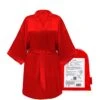 GLOV - Peignoir En Satin Kimono Style - Rouge