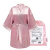 GLOV - Peignoir En Satin Kimono Style - Rose