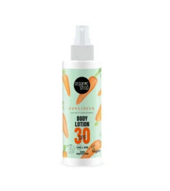 Organic Shop - Carrot Body Lotion Solaire + Antioxydantss SPF 30 - 150 Ml