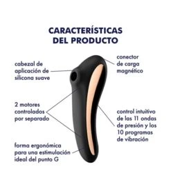 Satisfyer - Ventouse Clitoridienne Dual Kiss -Beauté Produits Magasin satisfyer succionador de clitoris dual kiss 3 75012